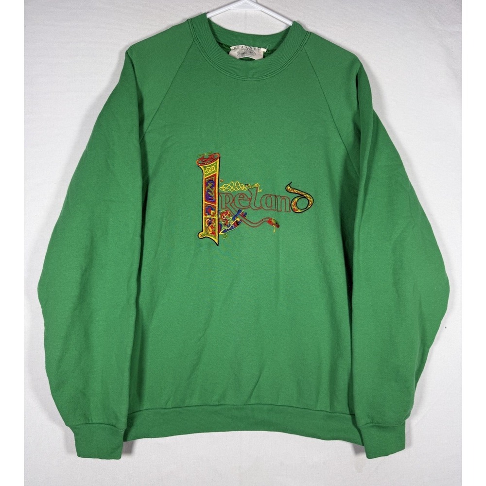 VTG Blarney Woolen Mills Ireland Green Crewneck Sweatshirt Adult Large Graphic